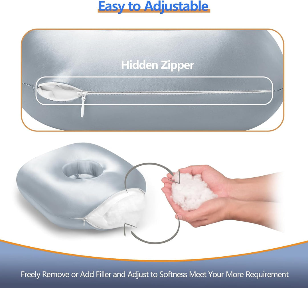 Orthopedic Ear Hole Pillow for Side Sleepers - Relief for Piercing Pain, Ear Inflammation & Pressure