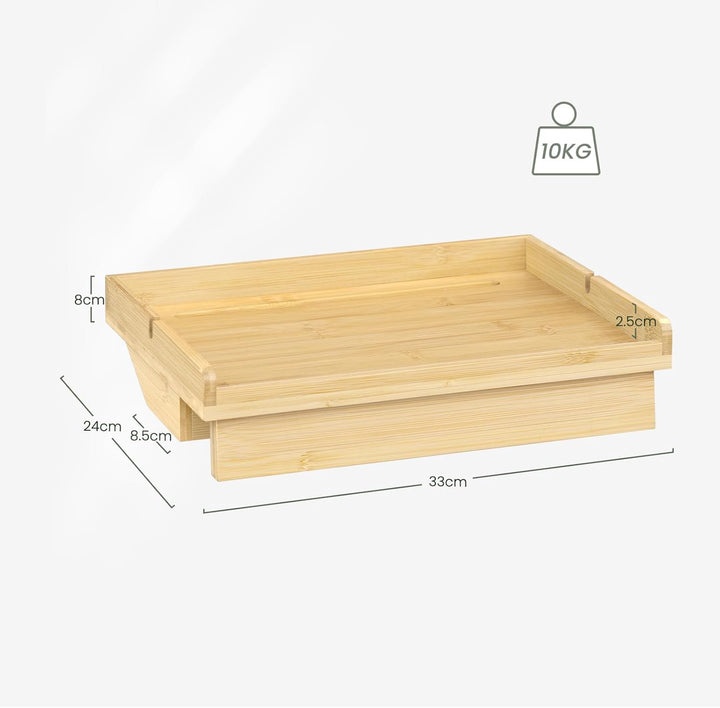 EUGAD Nachttisch für Bett, aus Bambus, schmal, Bettablage zum Einhängen, Bettregal zum Klemmen, mit