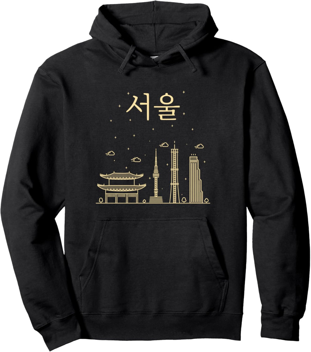 Seoul Korea in Hangul Pullover Hoodie