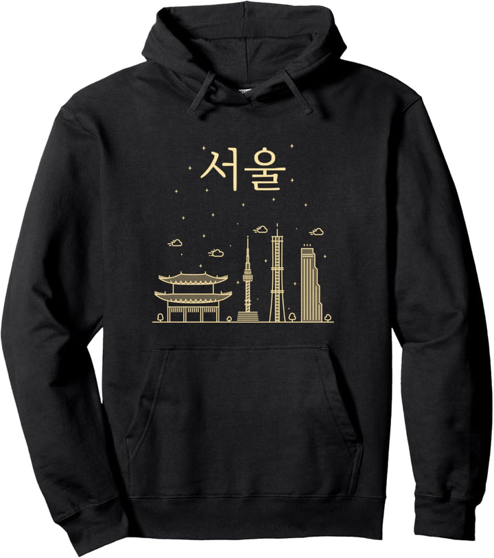 Seoul Korea in Hangul Pullover Hoodie