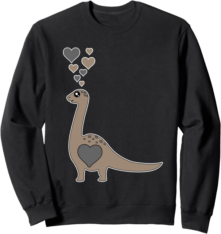 Süsse Brontosaurus-Herzen - Ich liebe Brontosaurus Sweatshirt
