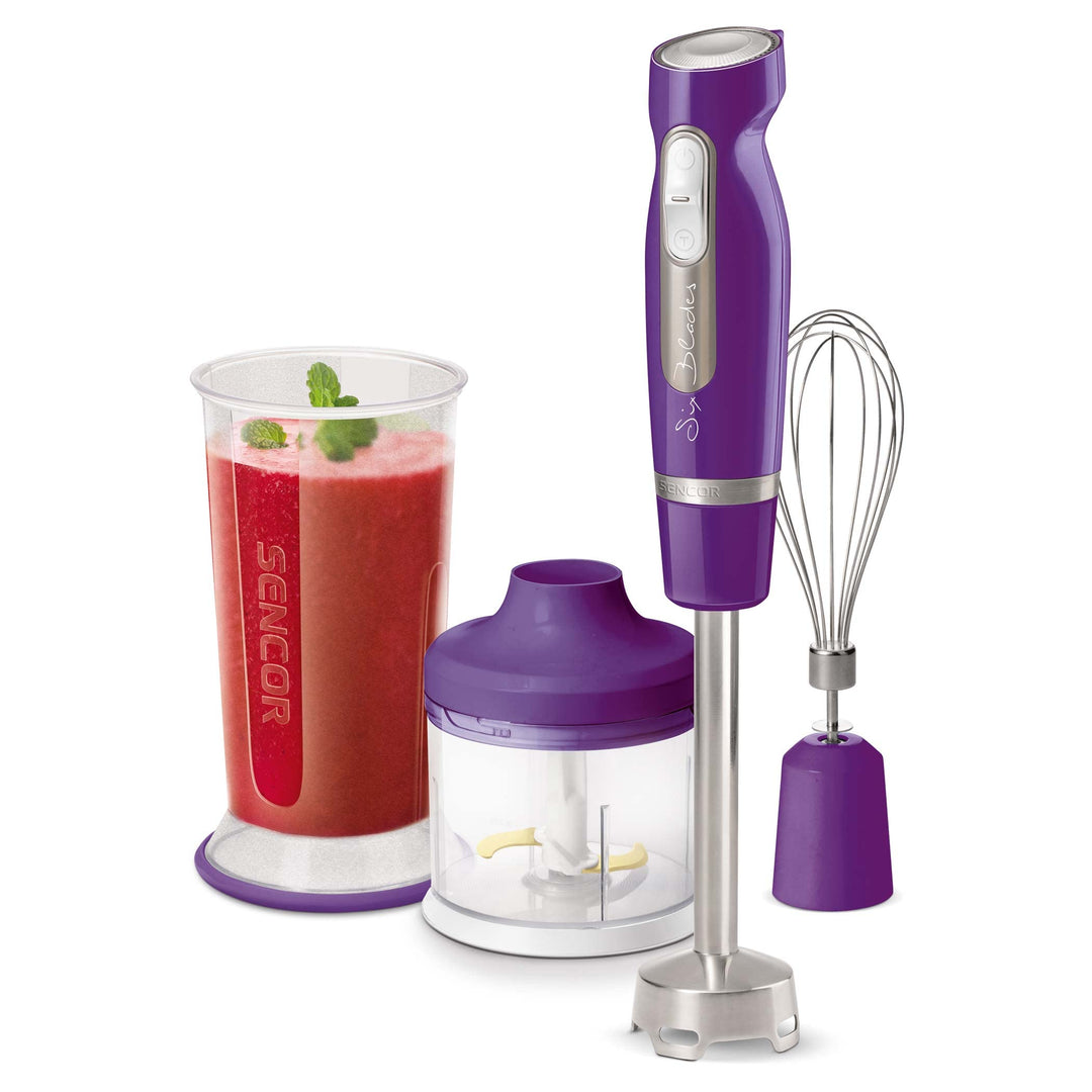 Handmixer mit 6 Klingen aus Titan/Ice Crash, Violett 800 ml et 500 ml Violett, 800 ml et 500 ml Viol