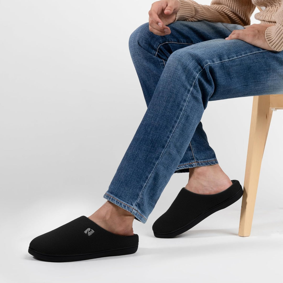 RockDove Herren Original Zweifarbige Hausschuhe mit Rückstellschaum 43.5 EU Schwarz und Grau, 43.5 E