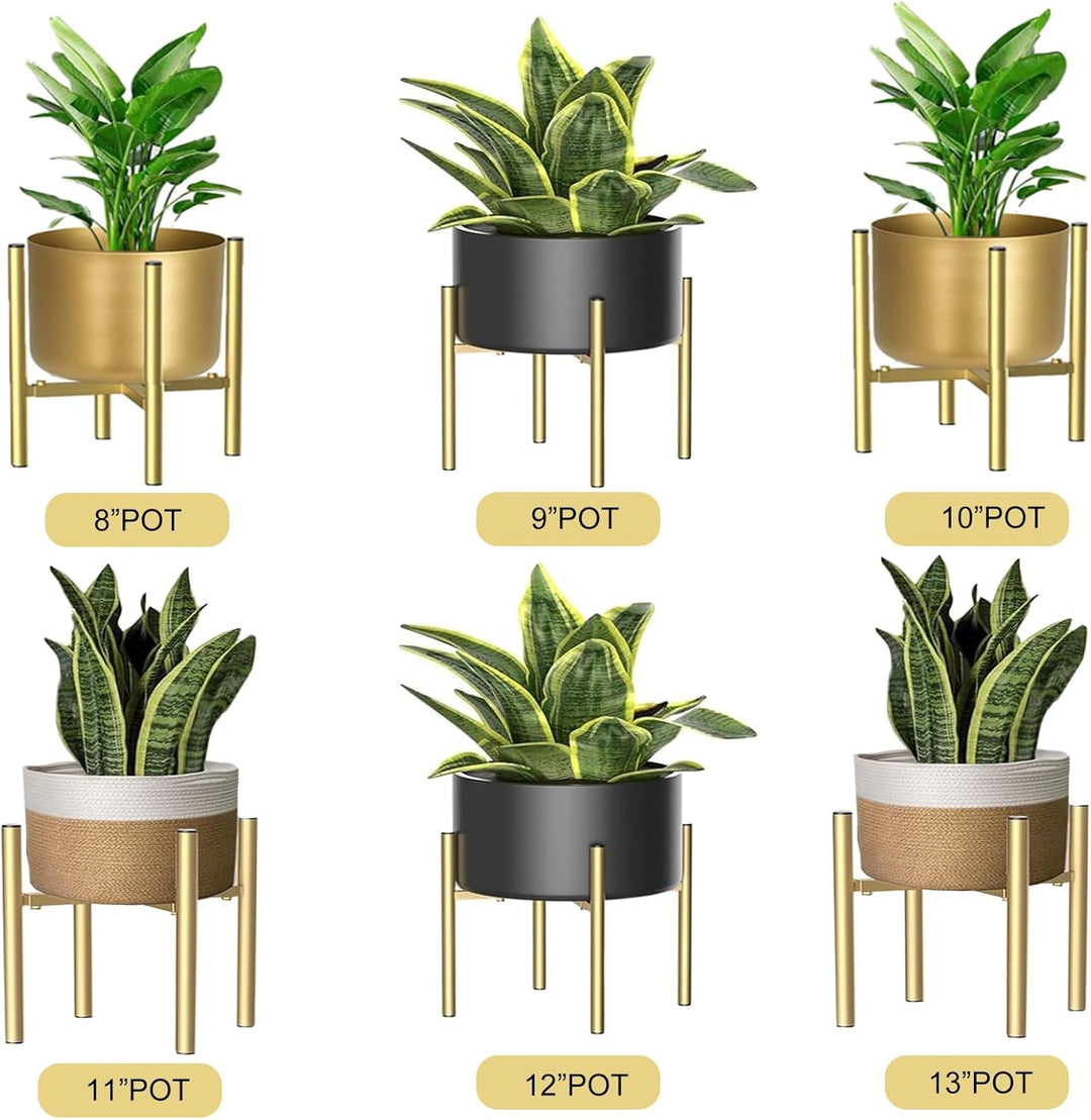 2pcs Verstellbarer Pflanzenständer aus Metall Gold, 21cm-35cm Blumenständer Plant Stand, Blumenständ
