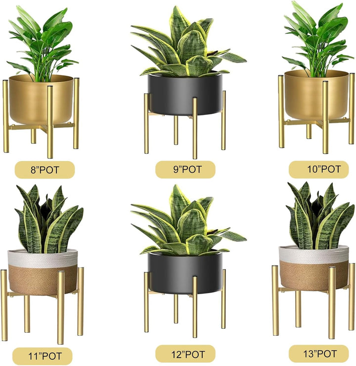 2pcs Verstellbarer Pflanzenständer aus Metall Gold, 21cm-35cm Blumenständer Plant Stand, Blumenständ