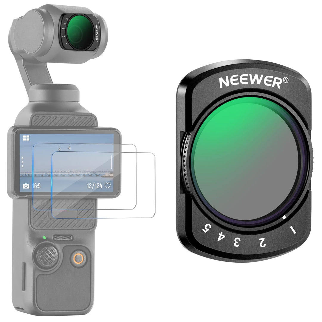 NEEWER Variabler ND2-32 Filter Kompatibel mit DJI Osmo Pocket 3, Magnetischer 1-5 begrenzter Blenden