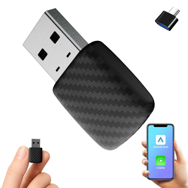Wireless CarPlay & Android Auto Adapter, Bluetooth 5.0 Mini Adapter für Fahrzeuge, Kabelloses Plug &