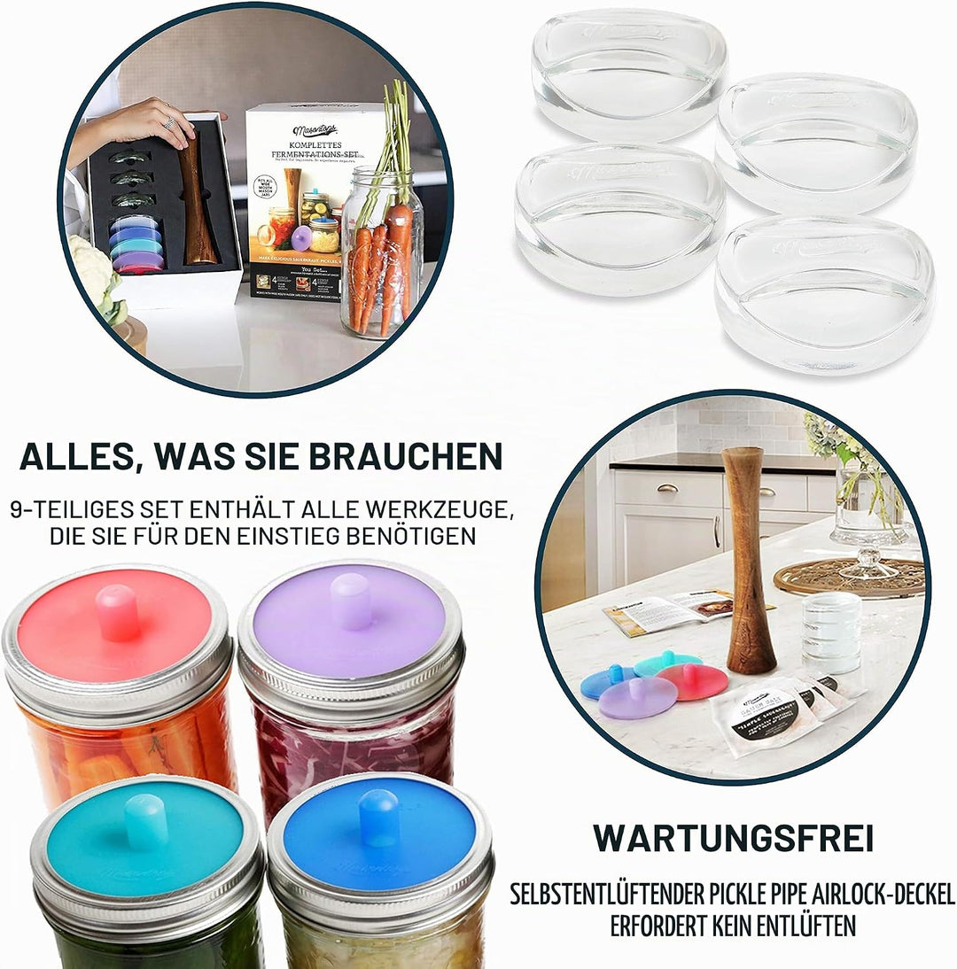 Masontops Komplettes Einmachglas Fermentationskit - Einfaches SMALL/REGULAR Einmachgläser-Gemüseferm