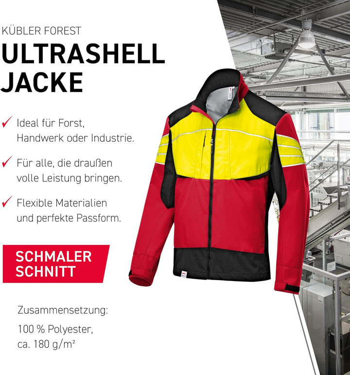 KÜBLER Workwear Herren Jacke Jacke M Rot/Warngelb, M Rot/Warngelb
