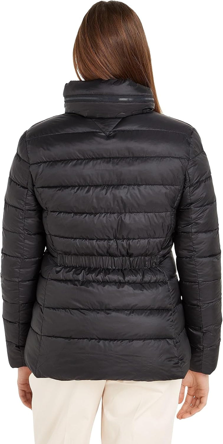 Tommy Hilfiger Damen Mw Global Stripe Gepolsterte Jacken 3XL Grosse Grössen Tall Schwarz (Black), 3X