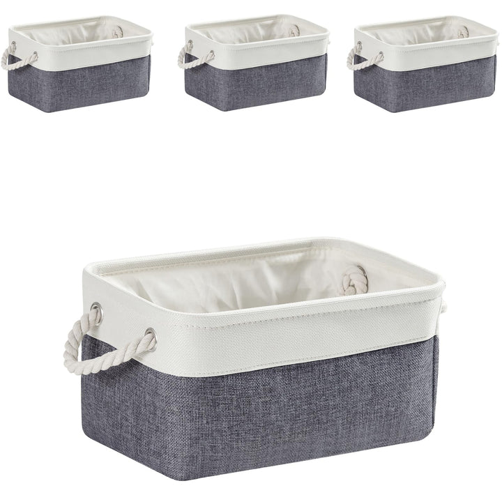 Mangata aufbewahrungskorb Stoff 4er Set, Kleine aufbewahrungsbox Schrank, Korb aufbewahrung Stoff mi