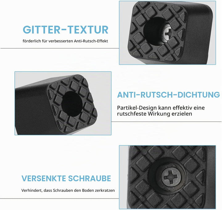 通用 möbelfüsse schwarz die Möbel perfekt vom Boden fernhalten Quadratisch Gummipuffer Elastikpuffer G