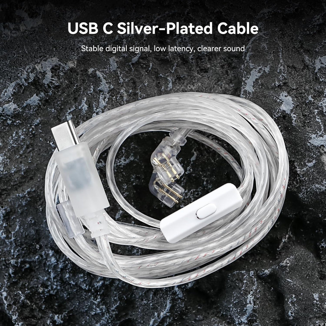 Yinyoo KBEAR BK1 USB-C Gaming-Ohrhörer mit Mikrofon, 10mm Dynamic Driver USB-C Kopfhörer für FPS-Spi