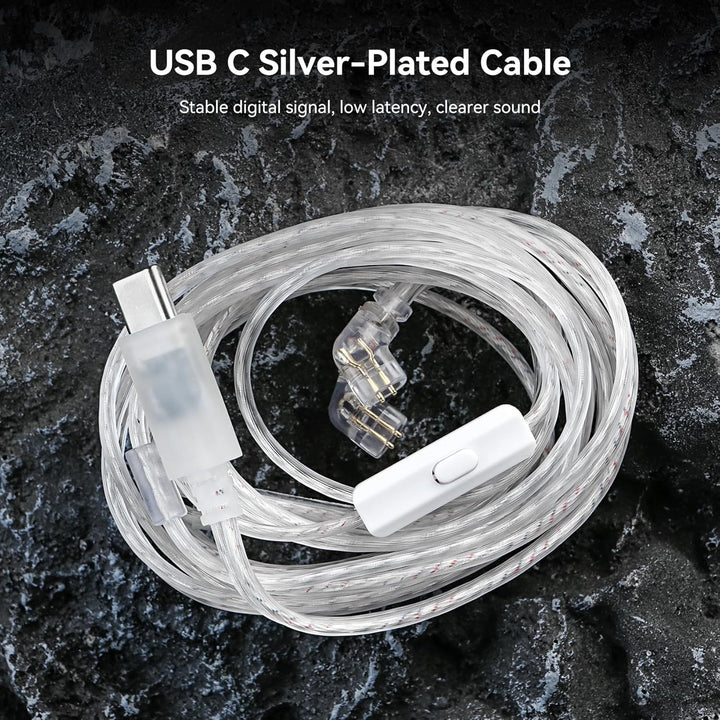 Yinyoo KBEAR BK1 USB-C Gaming-Ohrhörer mit Mikrofon, 10mm Dynamic Driver USB-C Kopfhörer für FPS-Spi