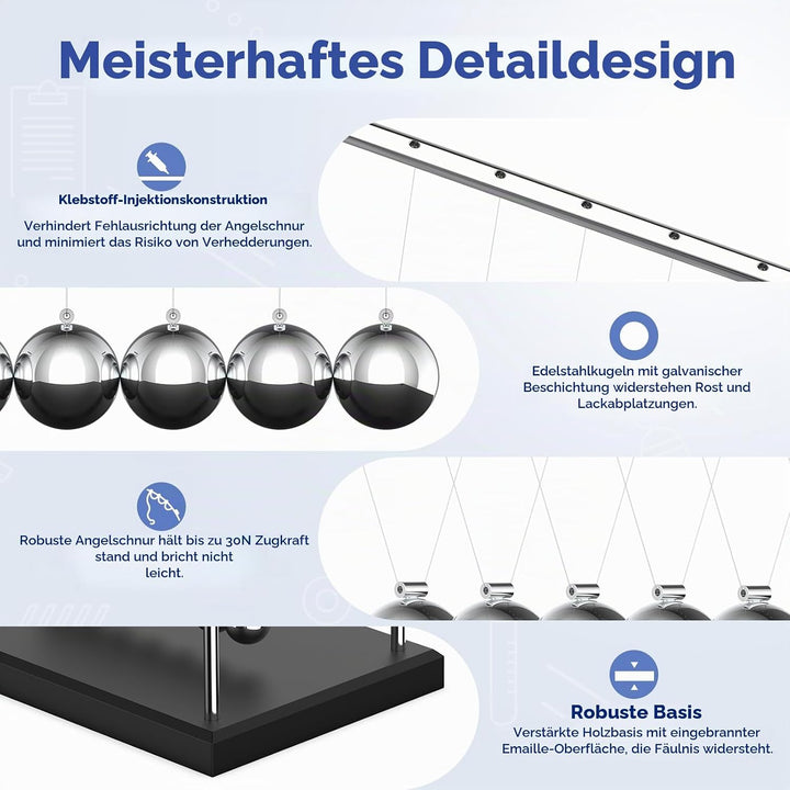 Theefun Newtons Wiege Balance Bälle Wissenschaft Physik Gadget Desktop Dekoration kinetische Bewegun
