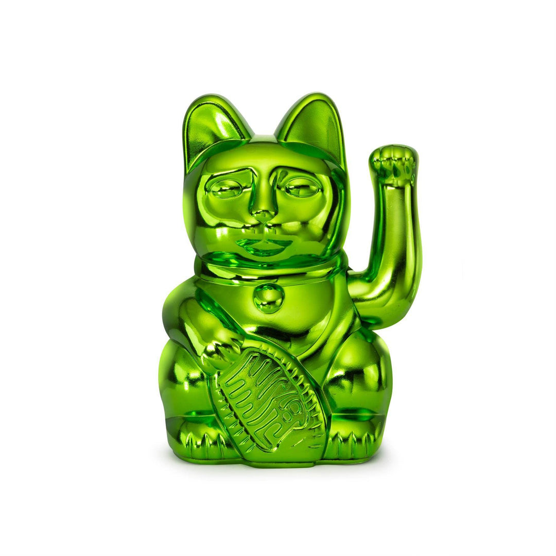 DONKEY Lucky Cat Festive Edition | Shiny Green - Grün glänzende Winkekatze mit der Bedeutung Besinnl