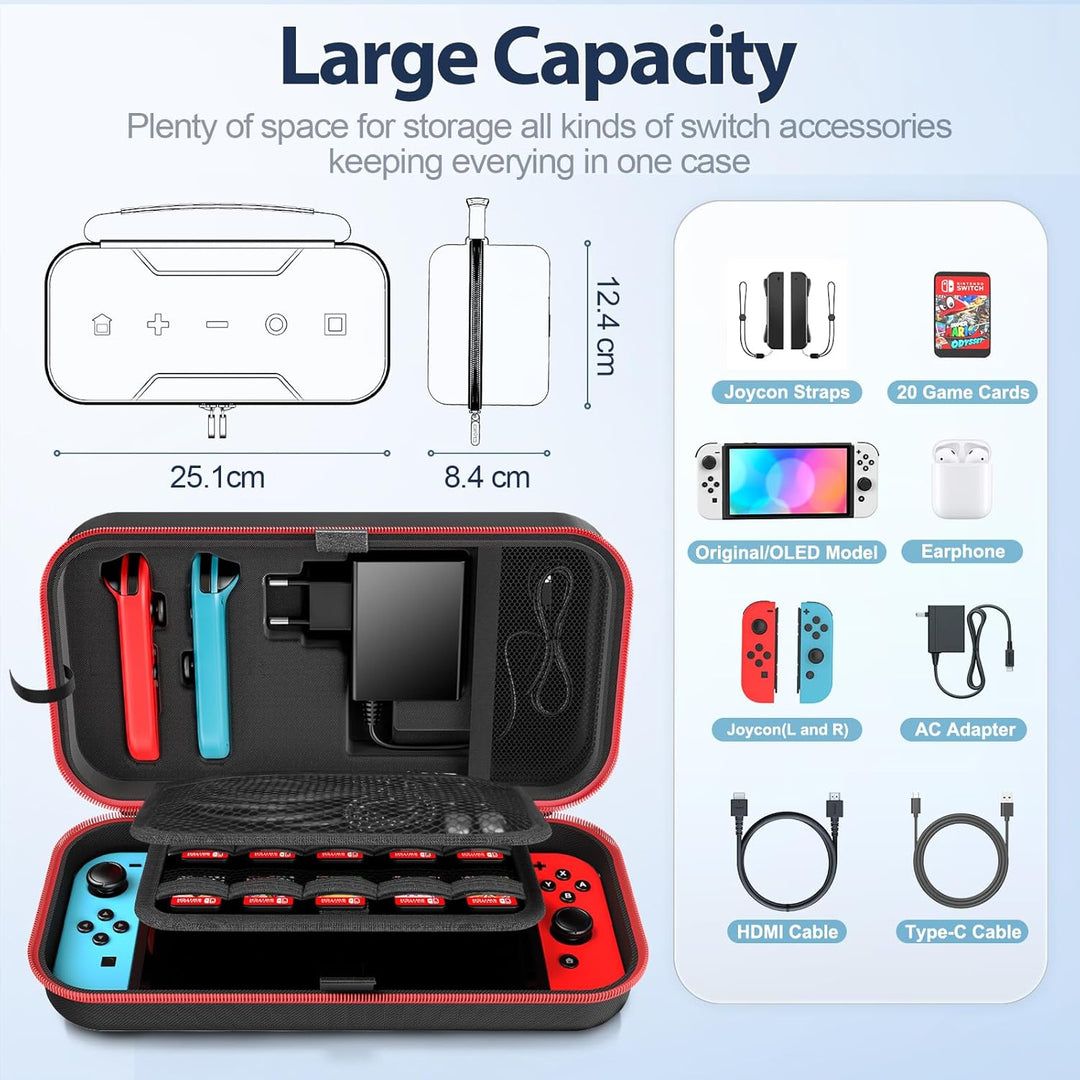 OIVO Switch Tasche kompatibel mit Nintendo Switch/OLED-Modell, Grosse Switch Tragetasche für Joycon