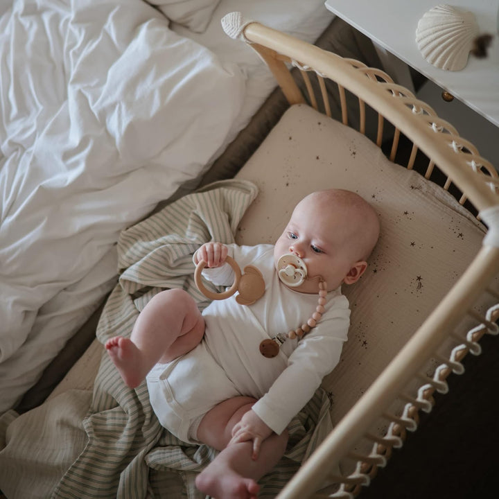 Mushie Beissring für Babys aus BPA-frei Silikon | Fördert Sehsinn &amp; Motorik Baby | Zahnen Nursing Zu