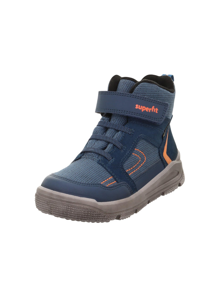 Superfit Jungen Mars Leicht Gefütterte Gore-tex Sneaker 27 EU Weit Blau Orange 8010, 27 EU Weit Blau
