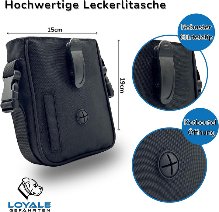 Loyale Gefährten Leckerlitasche – Futterbeutel für Hunde-Leckerli - Robuste Gassitasche mit Magnetve