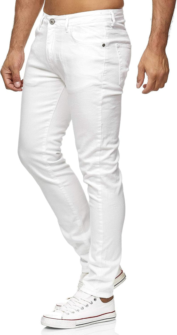 Redbridge Herren Jeans Hose Slim-Fit Röhrenjeans Denim Colored 30W / 30L Weiss, 30W / 30L Weiß