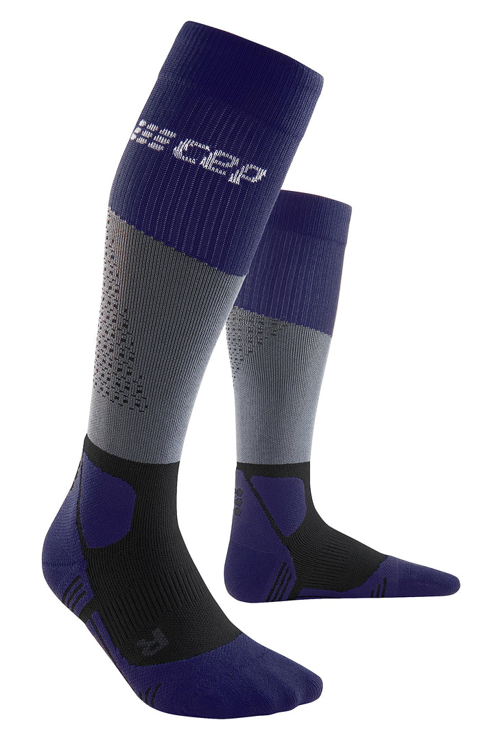 CEP - HIKING MAX CUSHION COMPRESSION MERINO SOCKS für Herren | Knielange Wandersocken mit Kompressio