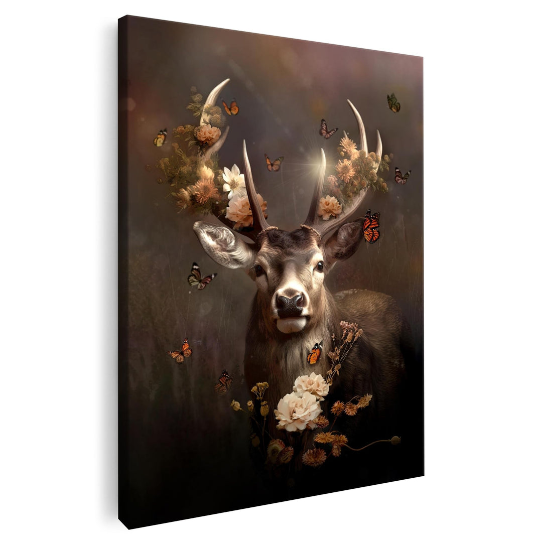 Artmazing | Hirsch Bild bunt | Hirsch Leinwand | Coole Wandbilder Wohnzimmer | Bild Hirsch | Leinwan