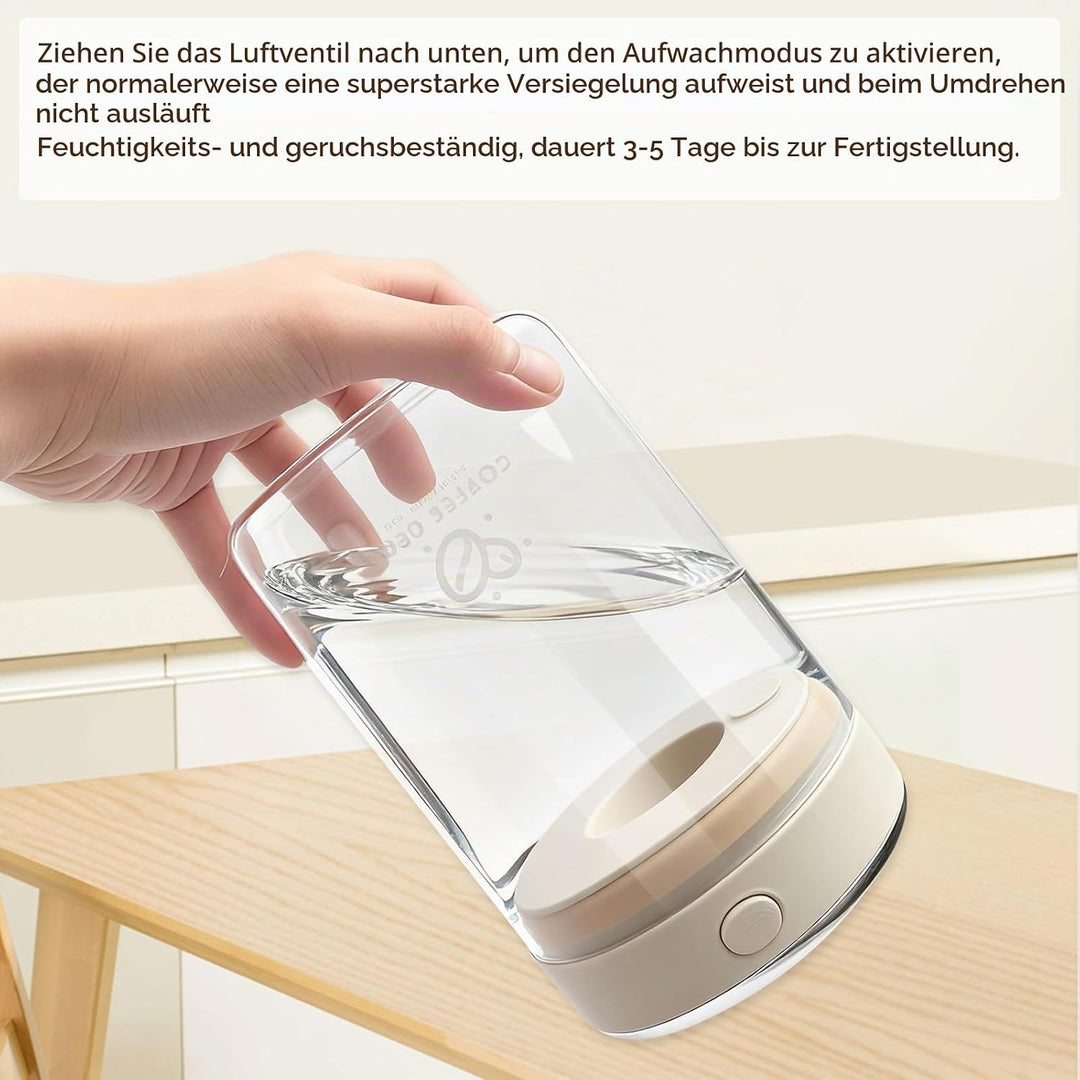 Vakuum Glas Kaffeedose Luftdicht, 1.1L Vakuum Kaffeedose mit Auslassventil und Datumsanzeige, Kaffee