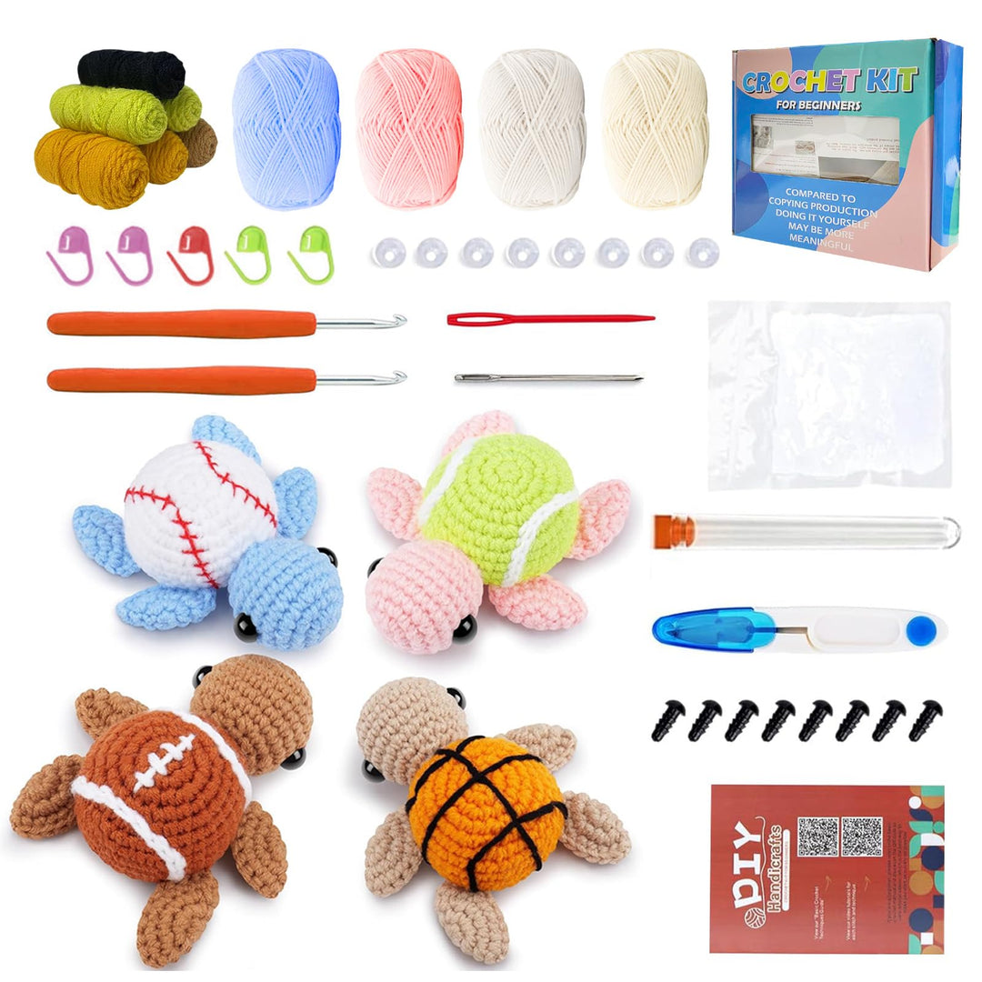 BOYIFEIJIE Häkeln für Anfänger Set – Häkelset Tiere, Amigurumi Anleitung mit Schritt-für-Schritt-Vid
