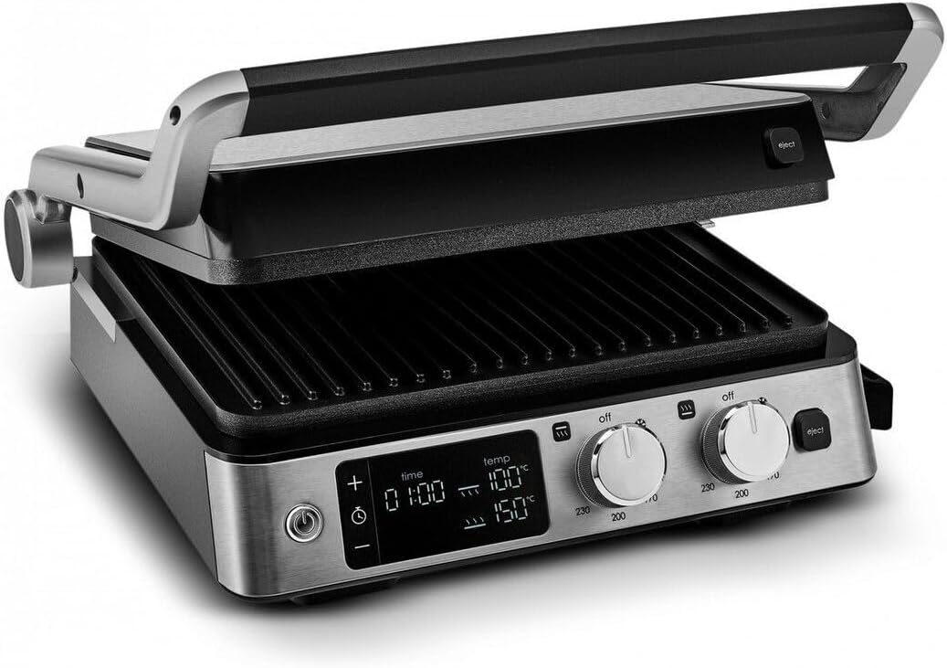 Karaca Compact Steel Sear & Grill Inox 2008 Sandwichmaker 3 in 1, Elektrogrill, Toaster Sandwichtoas