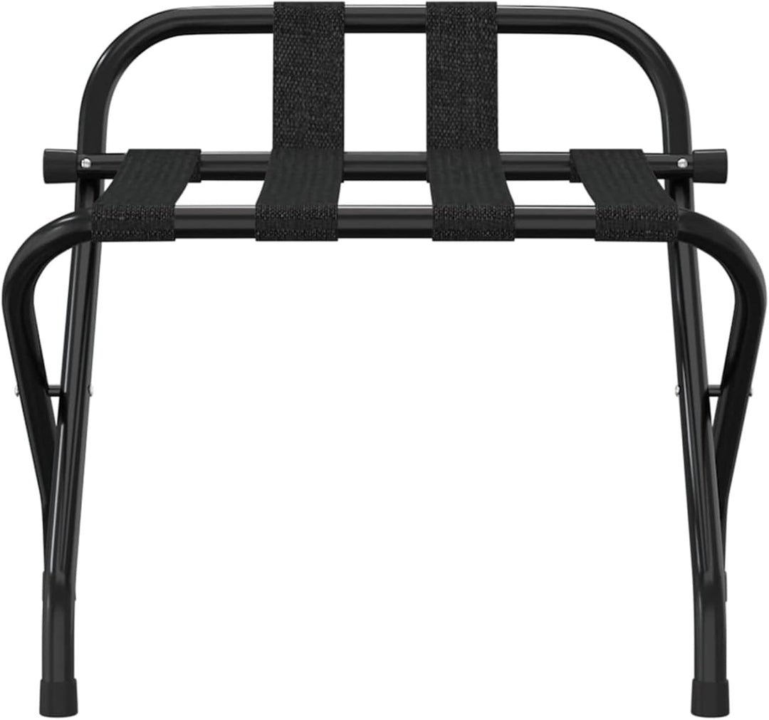 Tidyard Kofferständer Gepäckablage mit Rückenlehne klappbar Kofferbock Kofferablage Schwarz 56x39x52