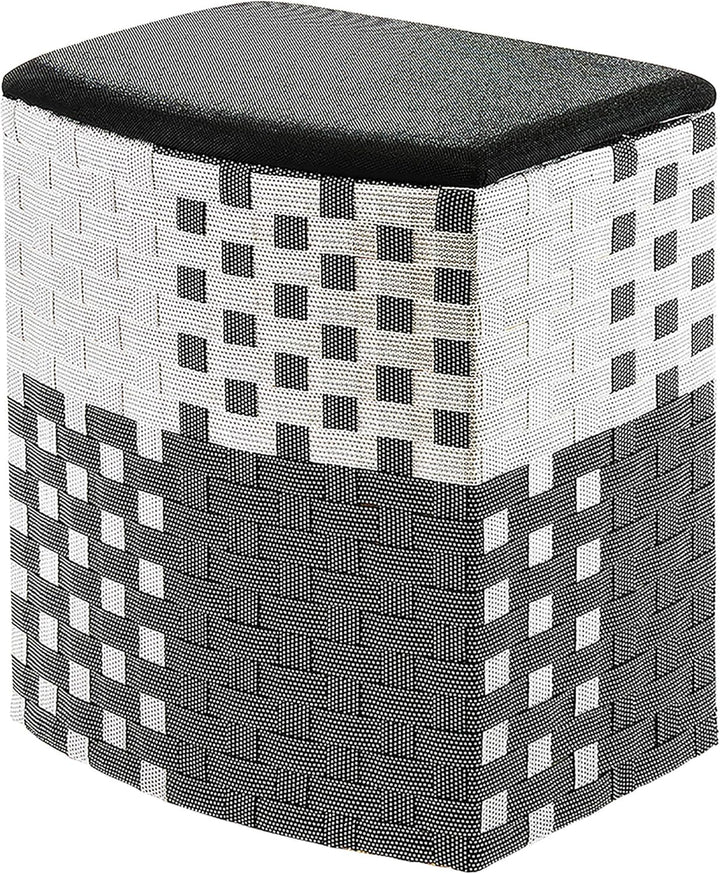 Kobolo Wäschebehälter Wäschesammler Wäschekorb - Nylon - schwarz-weiss - 44x32x52 cm, Schwarz-weiss