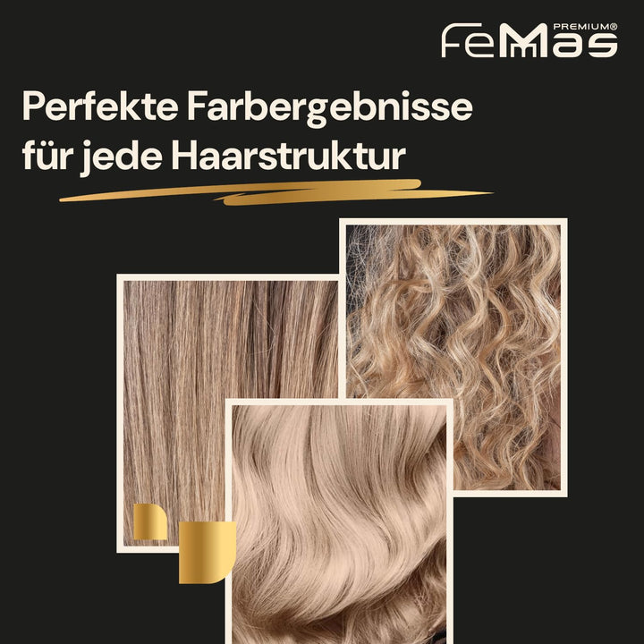 FemMas Haarfarbe 3x Dunkelblond Amber Schokolade 6.89 I Creme Haarfarbe mit Arganöl, Keratin & Ceram