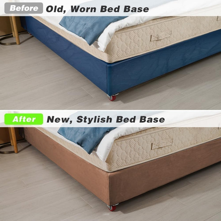 DUJUIKE Stretch Samt Boxspring Abdeckung zum Umwickeln, Alternative zum Traditionellen Volant Bettro