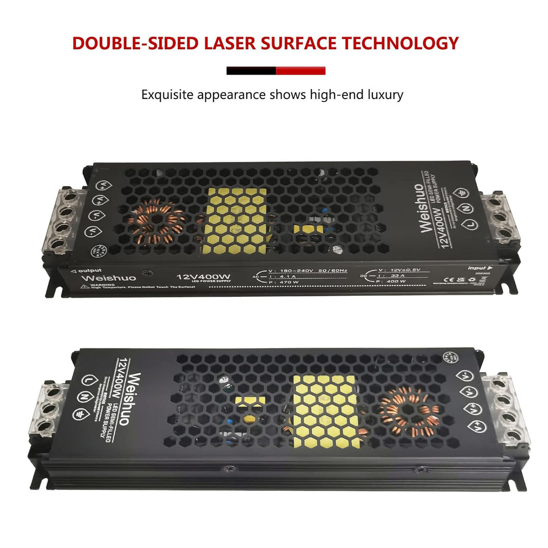 LED Trafo 12V 400W 33.3A IP20 LED Transformator AC 220V auf DC 12 Volt Konstante Spannung Schlankes