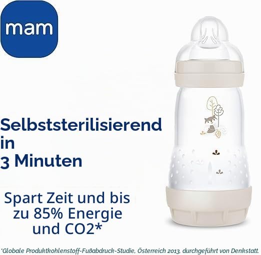 MAM Easy Start Babyflaschen-Set, Anti-Kolik, 8 Flaschen in den Grössen 130 ml, 160 ml und 260 ml, 1