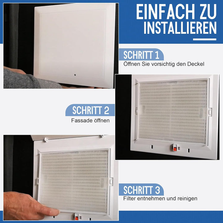 Enhon 2 Stück ErsatzLuftfilter Kompatibel mit Helios Badlüfter, Hohe Filterleistung Gegen Staub und