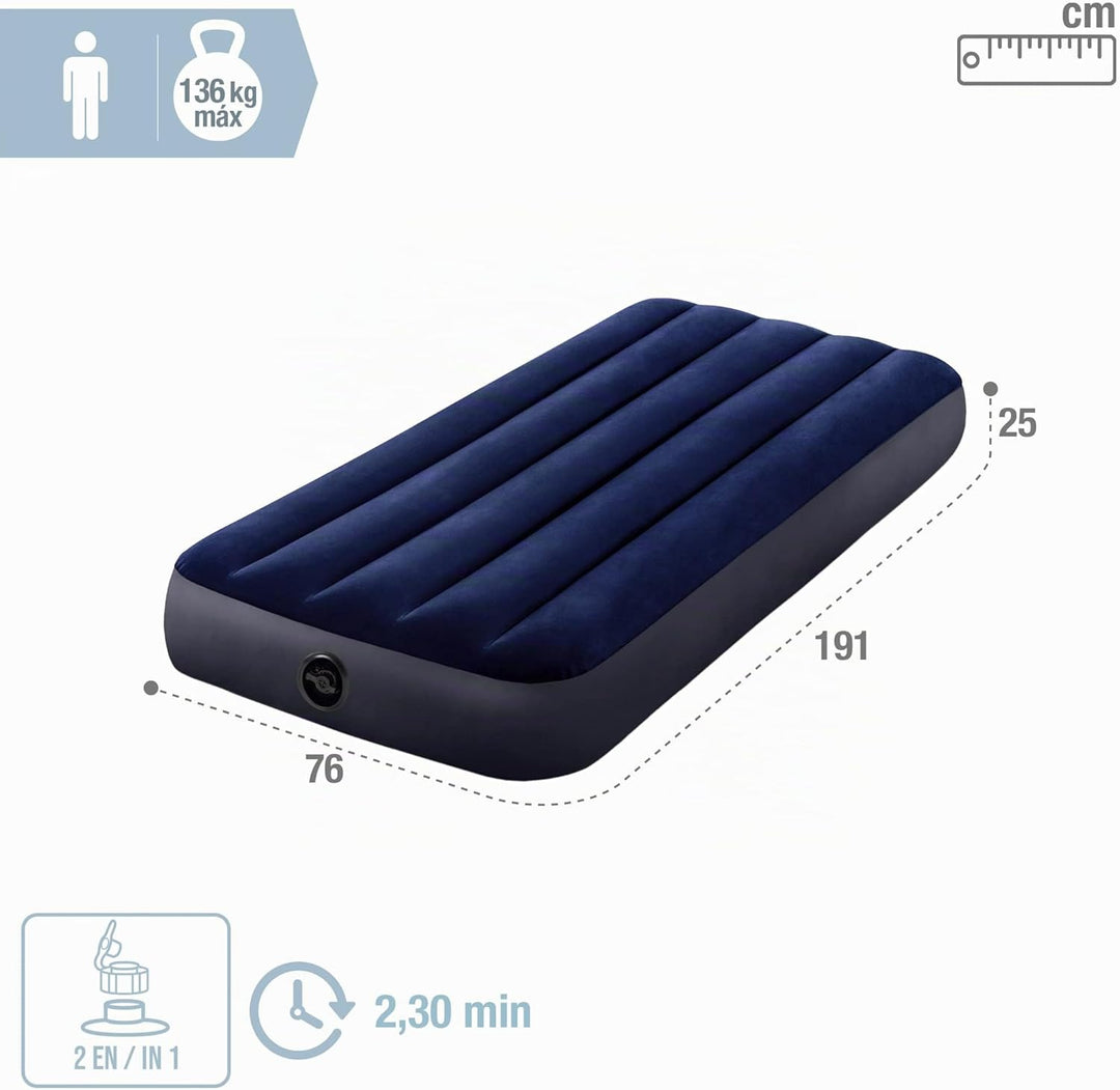 Intex Luftbett, 64756, bunt, 191 x 76 x 25 cm, Füllmenge - 72 Kubikzoll, 191 x 76 x 25 cm