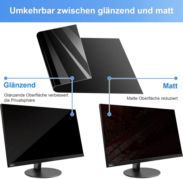 Mamol 27 Zoll Monitor Blickschutzfilter Anti-Blaulichtfilter, Abnehmbarer Sichtschutz Anti Blaulicht