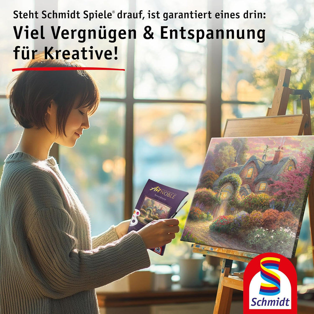Moonlight Cottage: My Artnoble® Thomas Kinkade | Premium-Malset mit vorgedruckter Leinwand und Acryl