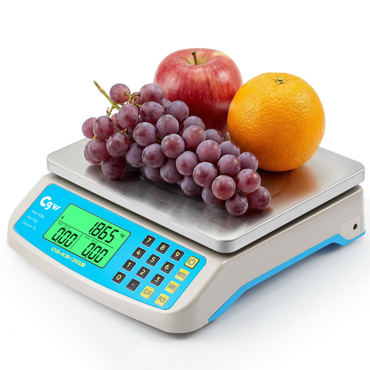 CGOLDENWALL Digitale Küchenwaage Gross 30kg/1g, Kommerzielle Preisberechnungs- und Zählwaage mit Ede