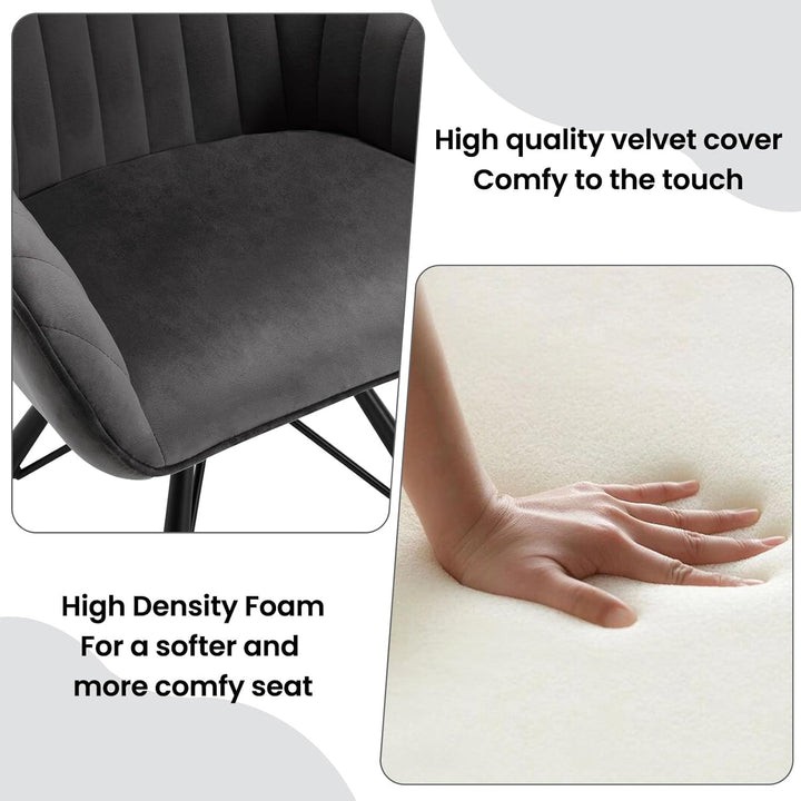 WOLTU 1x Esszimmerstuhl drehbar, Samt Stuhl Esszimmer, Drehstuhl, Küchenstuhl, Sessel Wohnzimmer, Po