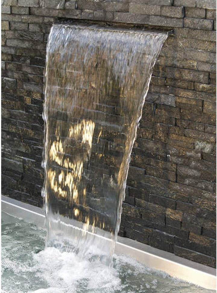 OASE 50706 Waterfall 90 - Edelstahl-Wasserfall 90 cm breit für Wasservorhänge an Mauer und Wand für