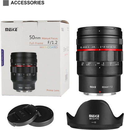 Meike MK-50 mm F1.2 grosse Blende Vollrahmen manueller Fokus Fixobjektiv für Z-Mount Z5 Z6 Z7 Z50