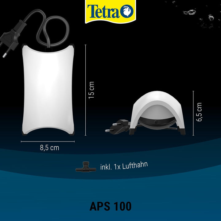 Tetra APS 100 Aquarium Luftpumpe - leise Membran-Pumpe für Aquarien von 50-100 L, weiss Weiss APS 10