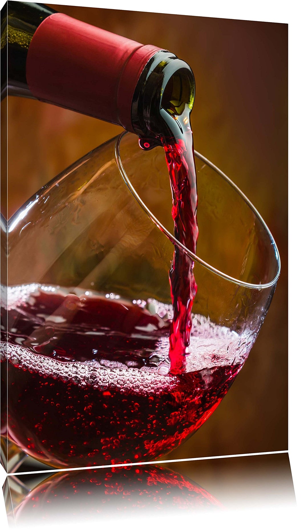 Pixxprint Edler Rotwein Format: 100x70 auf Leinwand, XXL riesige Bilder fertig gerahmt mit Keilrahme