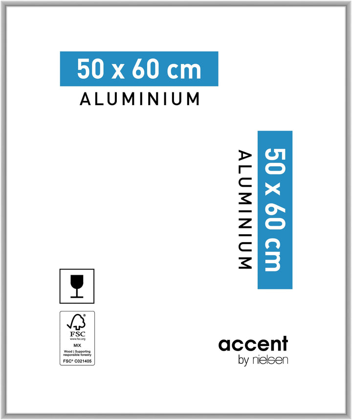 accent by nielsen Aluminium Bilderrahmen Accent, 50x60 cm, Silber Matt 50 x 60 cm Silber Matt, 50 x