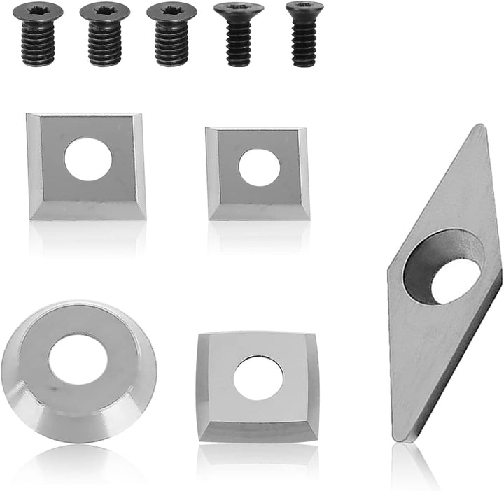 Hartmetall Wendeschneidplatten 5 Stück,CEIEVER Wendeplatten Hartmetall mit M4+M5+M6 Schrauben CNC Ha