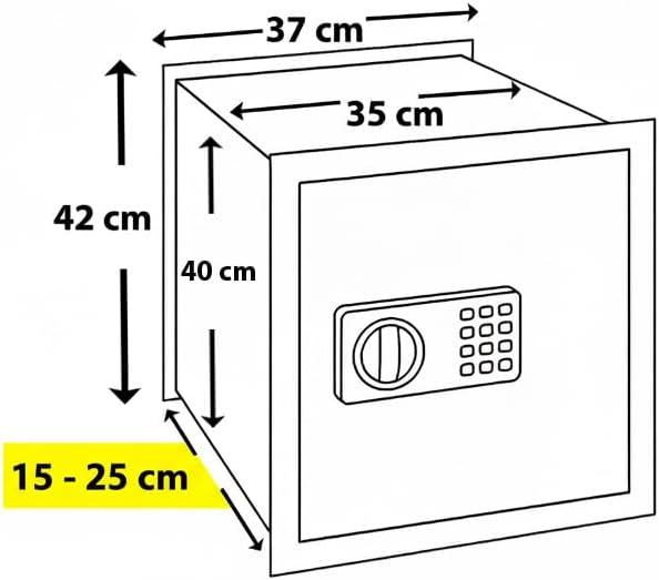 Genie Hand | Elektronischer Safe für Wand und Schrank, mittelgross, mit Zahlenkombination und Schlüs