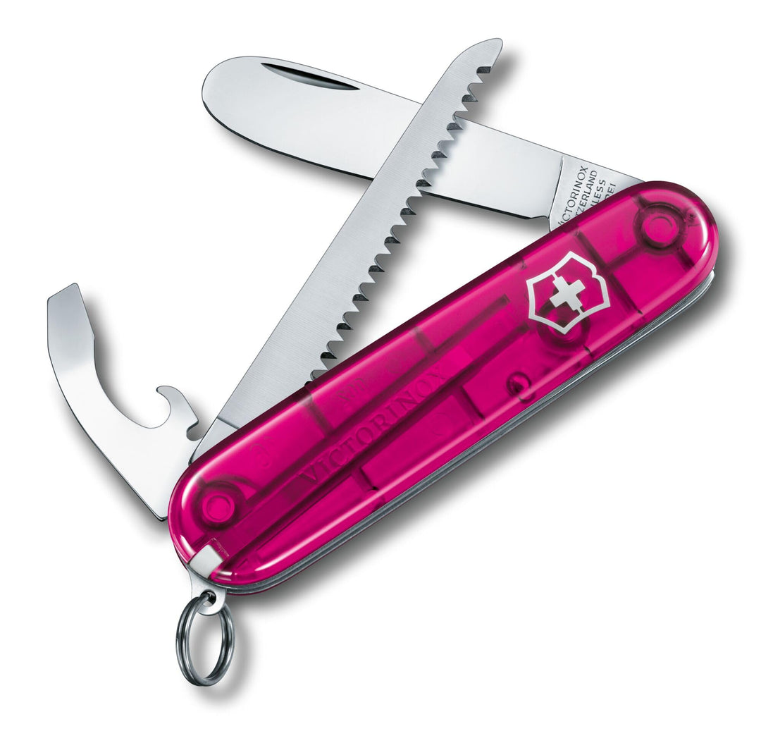 Victorinox Taschenmesser My First Victorinox - pink transparent - Swiss Made - 9 Funktionen, Klinge,